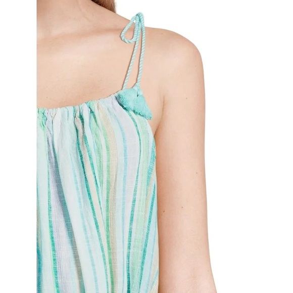 Time and Tru Women's Blue Marine Stripe Shoulder Tie Midi Dress - Picture 4 of 7